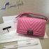 Chanel Boy chevron calfskin pink